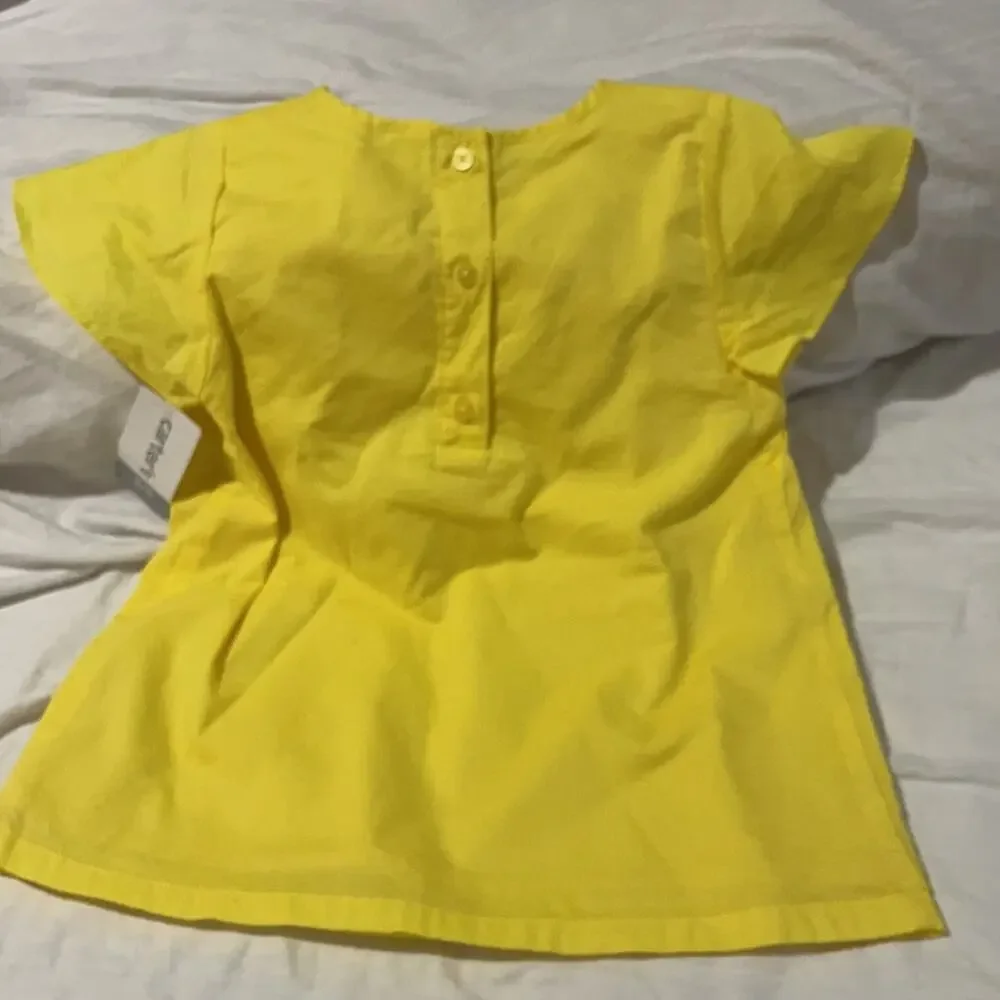 Carters 4/5 lemon yellow 💯 cotton lined blouse NWT perfect